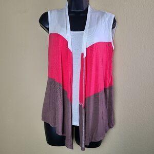 Lavish Color Block Cardigan Top